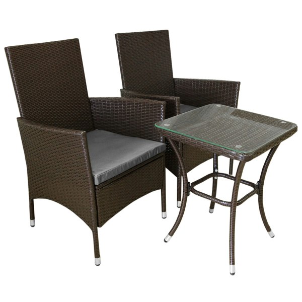 Jardi Rattan Bistro Set Brown