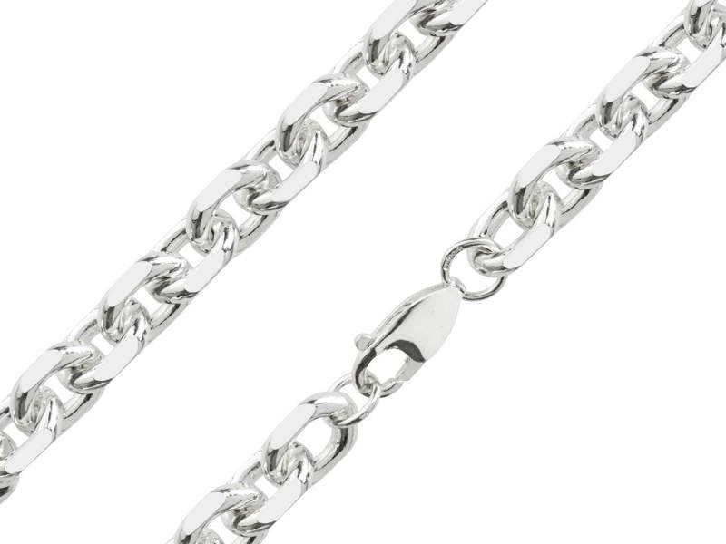 Cooksongold 925 Sterling Silver Diamond Cut Oval Trace Necklace Chain