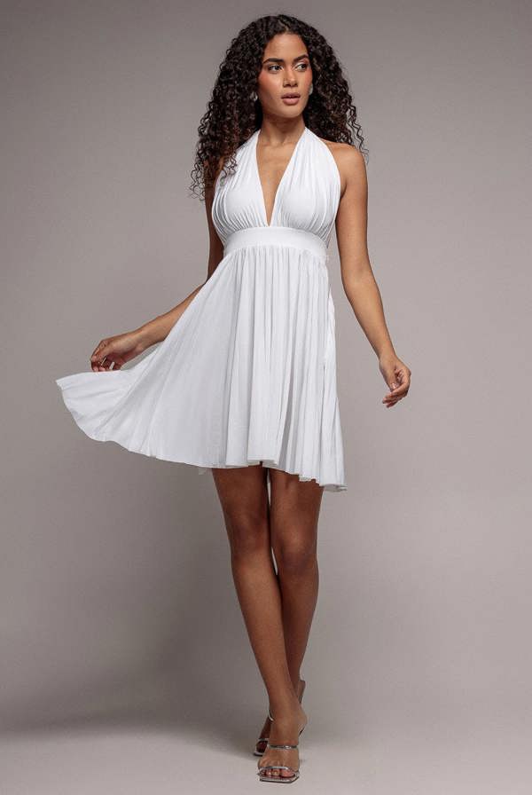 Soft Touch Multiway Skater Mini Dress - White DR2362
