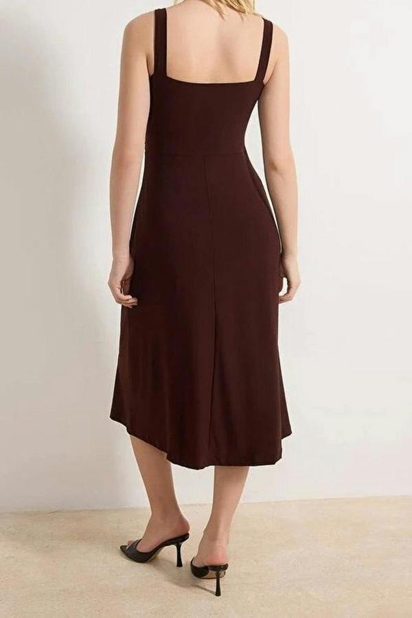 WOVCOR Bodycon Sweetheart Neckline Thick Straps Sleeveless Dress