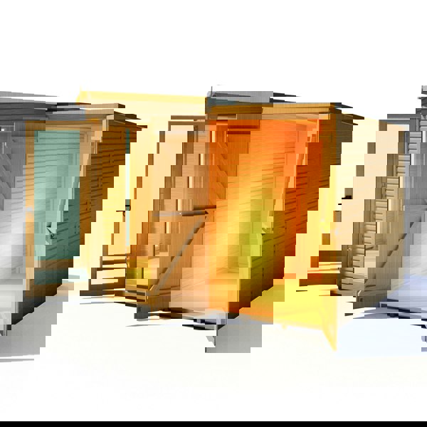 Shire Barclay With Side Shed 8x12 Corner Summerhouse 12mm Interlock Cladding - Best Shed