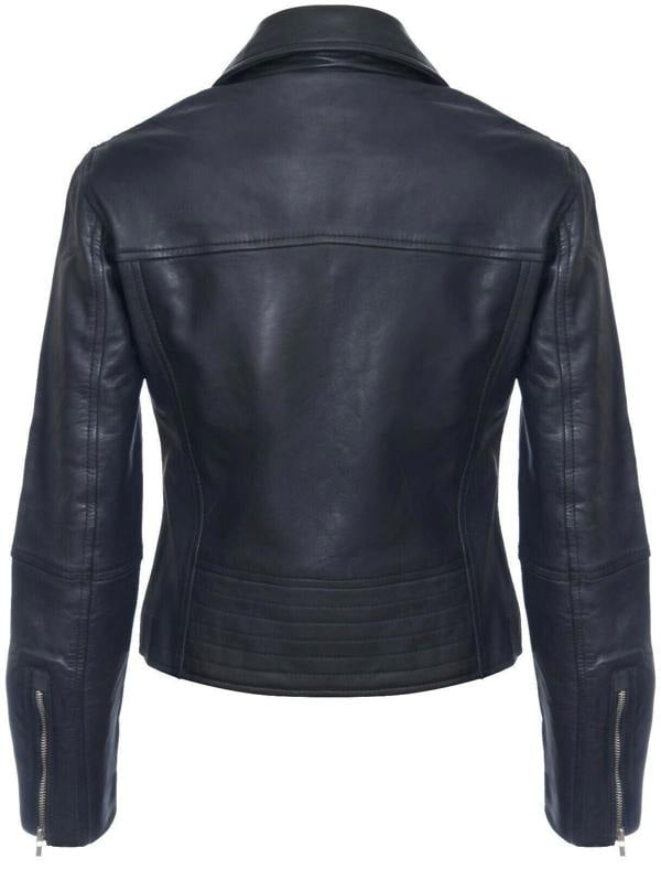 Womens Leather Retro Biker Jacket-Madeley - Upperclass Fashions 