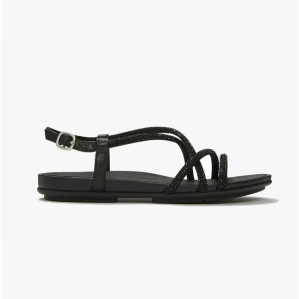 FitFlop FitFlop GRACIE CRYSTAL Womens Cross Strap Sandals All Black