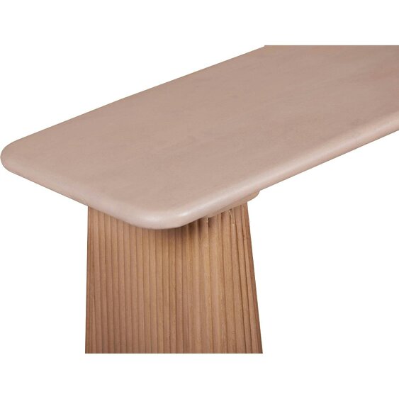Wyld Haus New Mexico Natural Mango Wood Dining Bench Ribbed Legs