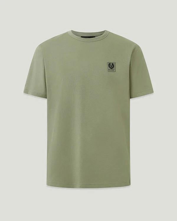 Belstaff Short Sleeved Mens Logo Patch T-Shirt  - Lichen