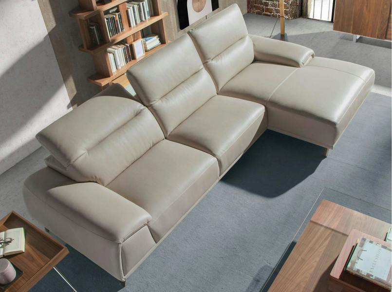 Angel Cerdá Corner sofa in taupe grey leather 6149/6150