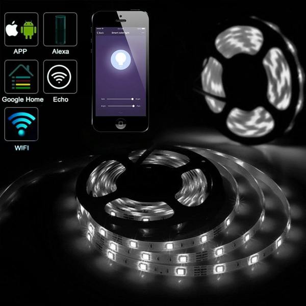 ENER-J 5M WiFi LED Strip Kit with 6A Adapter, CCT Changing & Dimmable, IP65, Works with Alexa, Google Home, iOS & Android