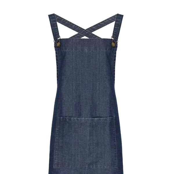 Premier Cross Back Barista Bib Apron - Indigo Denim