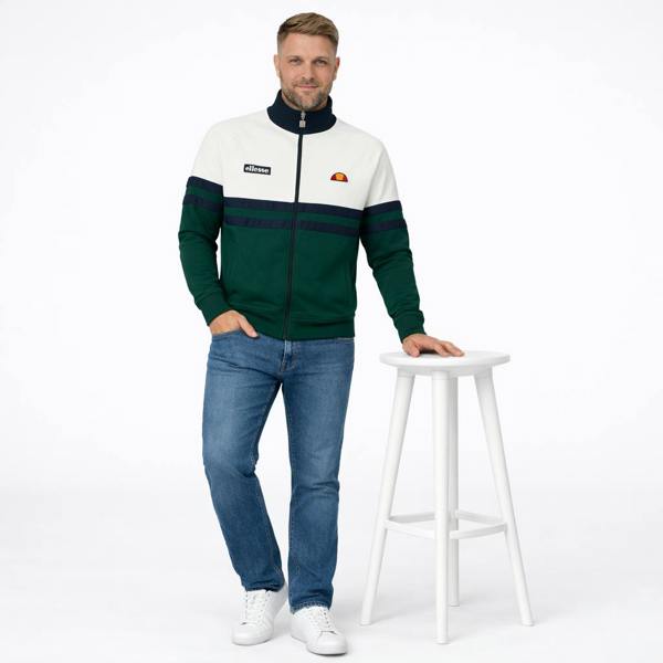 Ellesse Rimini Track Top Jacket Dark Green/Off White