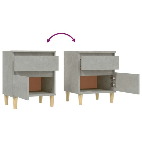 Berkfield Bedside Cabinet Concrete Grey 40x35x50 cm