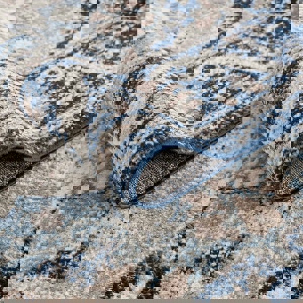 Living Room Oriental Rug in Blue