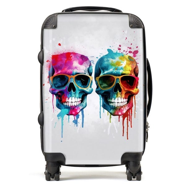 Warren Reed Splashart Happy Skeletons Suitcase