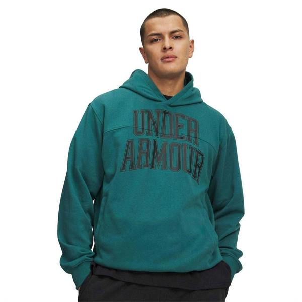 Under Armour Mens Rival Lightweight Relaxed Fit Hoodie - Green/Black - 