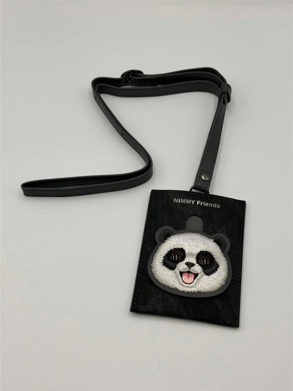 Nimmy Friends Nimmy Big Eye Cute Pet Travel Panda Face Card Sleeve Holder Black - N-XDY-KT-06-A