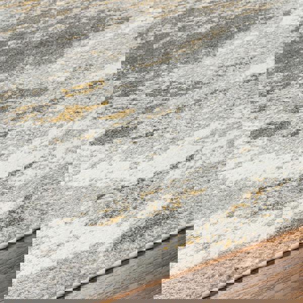 Livabliss San Francisco-Abstract Grey Yellow Ivory Modern Marble Rug