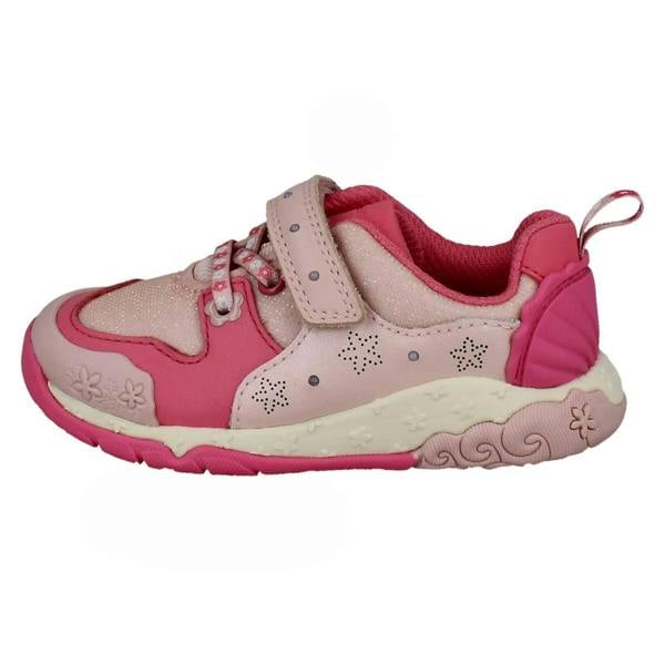 Clarks Girls Clarks Casual Glittery Trainers Tidal Shell