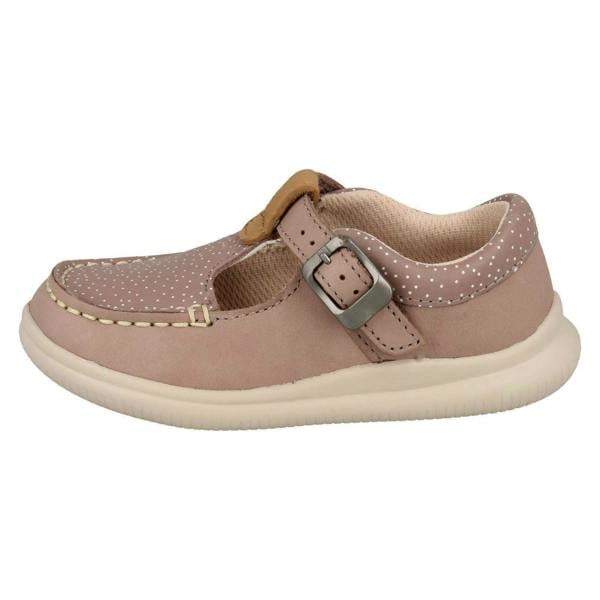 Clarks Girls Clarks Casual T-Bar Shoes Cloud Rosa