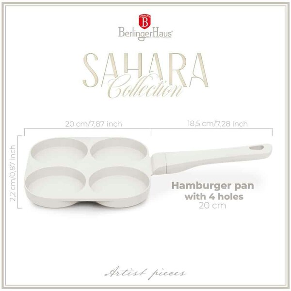 Berlinger Haus 4 holes blank hamburger pan,20 cm Berlinger Haus BH7798