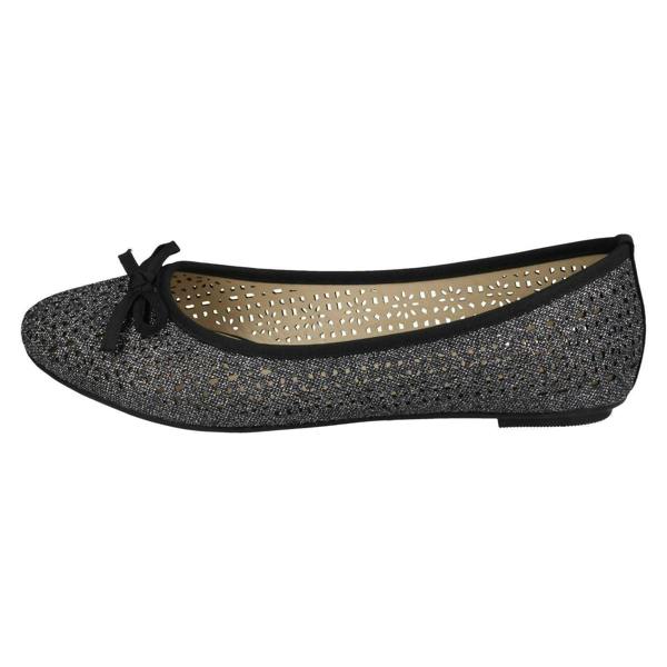 Spot On Ladies Spot On Punched Design Ballerinas F80376