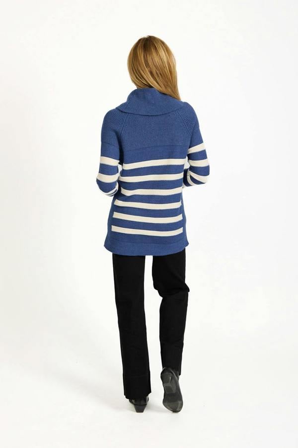 Mudflower Stripe Knit Cowl Neck Jumper