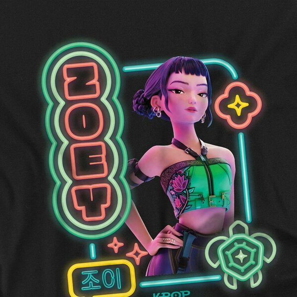 K-Pop Demon Hunters Childrens/Kids Zoey Glowing Lights T-Shirt - Black