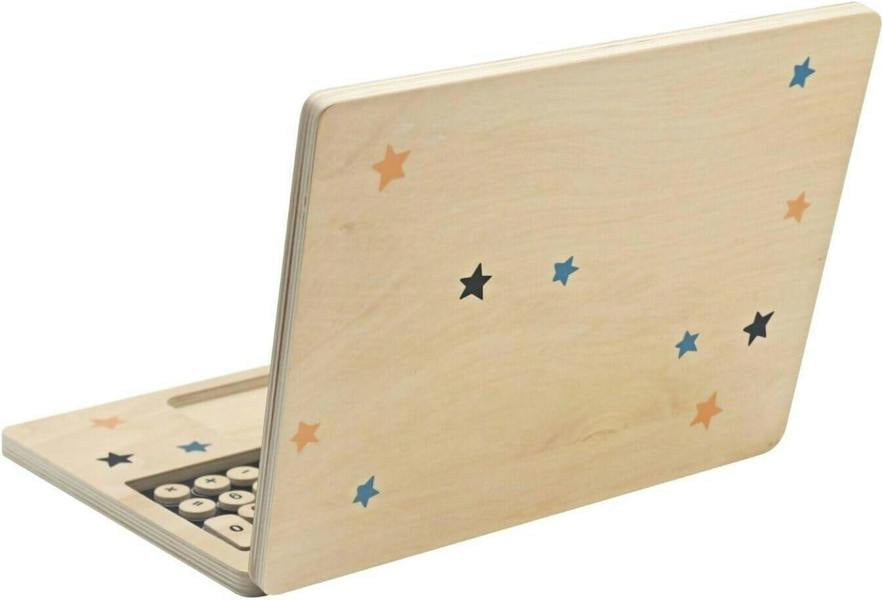 HYGRAD BUILT TO SURVIVE Kids Wooden LapTop And Chalkboard Magnetic Pretend Play Set Early Development Kids Laptop Computer Play Set