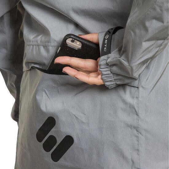 ETC Mens Arid Weatherproof Reflective Cycling Rain Jacket - Silver