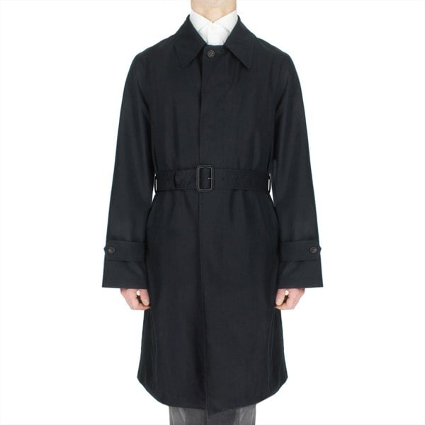 Dunhill luxurious mac in a twill black cotton fabric