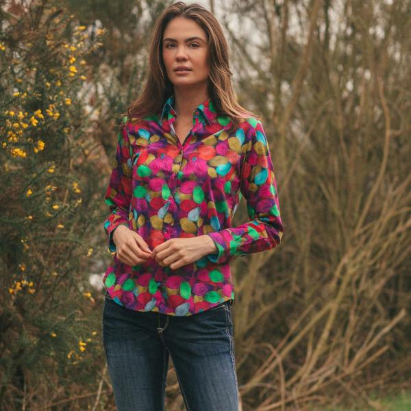 MULTICOLOUR LEAVES SHIRT WOMENS PRINT SHIRT - Premium Men's Patterned Shirt by Claudio Lugli | Bold Design, Tailored Fit, Best Printed Shirts