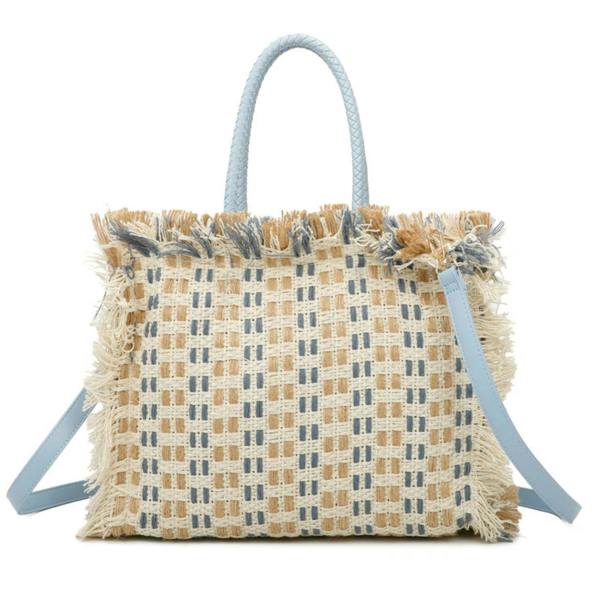 Love EMVY Woven Summer Escape Fringe Tote Bag