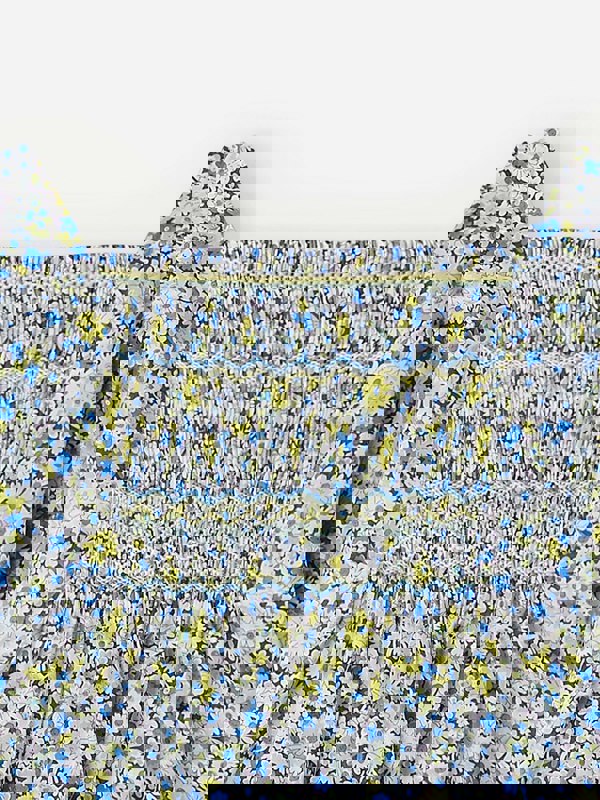 Bonpoint Girls Pays Smocked Blouse in Blue