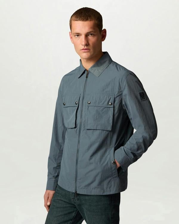Belstaff Mens Tourer Overshirt - Petrol | CHO | Designer Mens Overshirts
