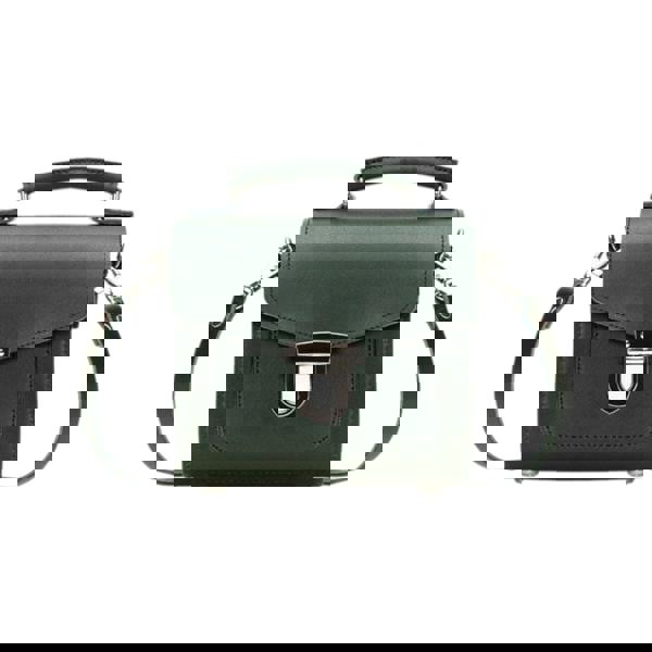 Zatchels Handmade Leather Sugarcube Handbag - Ivy Green