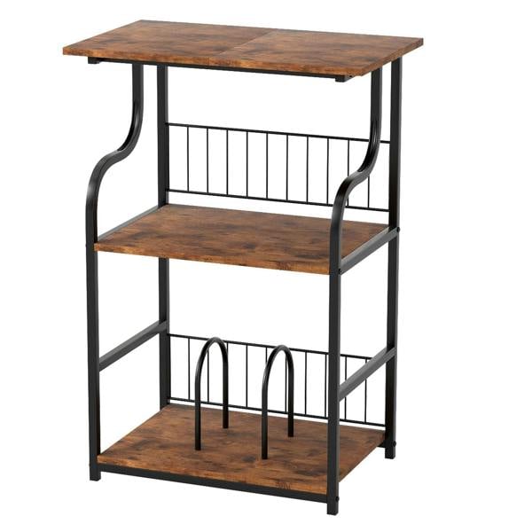 Levede 3 Tier Record Player Stand Turntable Vinyl End Side Table 2 Storage Shelf