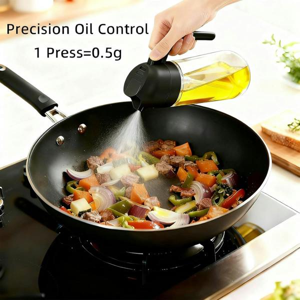 Dyzi Olive Oil Sprayer And Pourer 470ml Plastic Kitchen Bottle