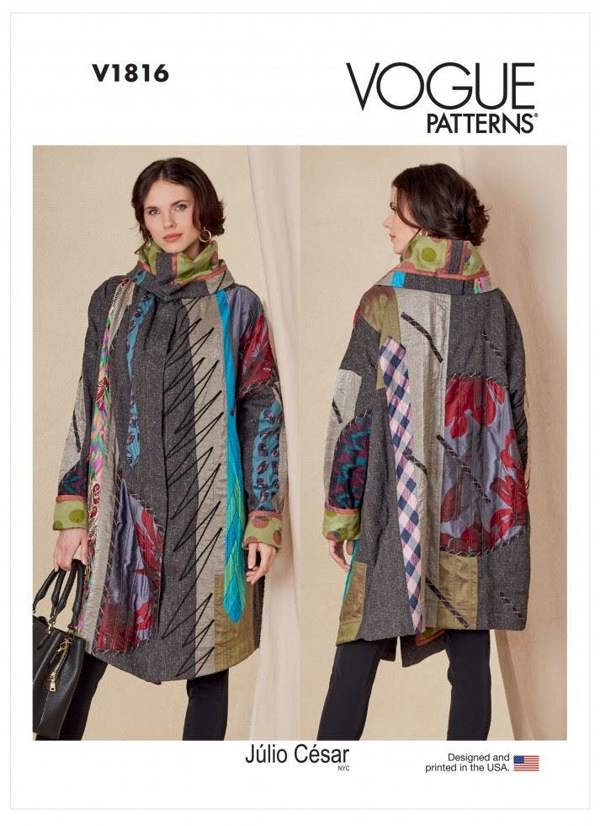 Vogue Sewing Pattern 1816, Coats for Women, A (XS-S-M-L-XL) - Advanced