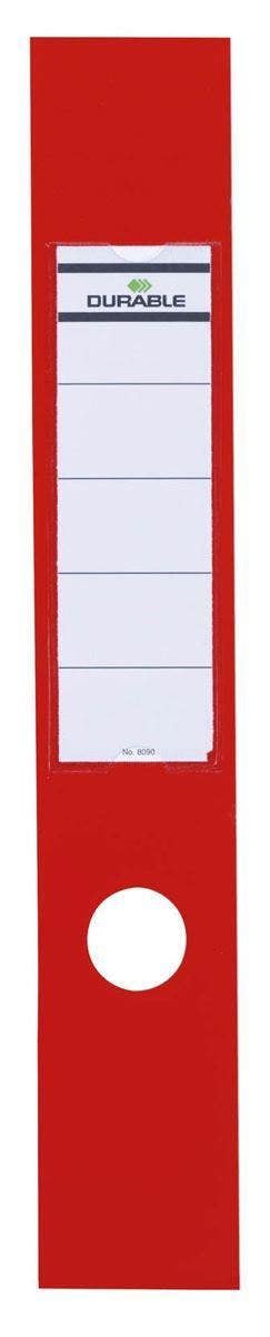 Durable ORDOFIX Adhesive Ring Binder Spine Labels | 10 Pack | 60mm Red