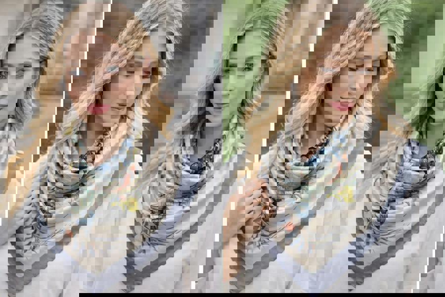 Anyyou Fashion Premium Satin Square Scarf – Elegant 201 Grey Beige Floral Silk-Feel Neckwrap for Women