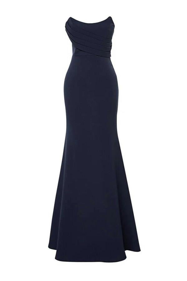 WOVCOR Collar Detail Woven Maxi Evening Dress