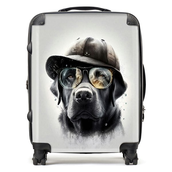 Warren Reed Labrador Retriever Dog With Hat Splashart Suitcase