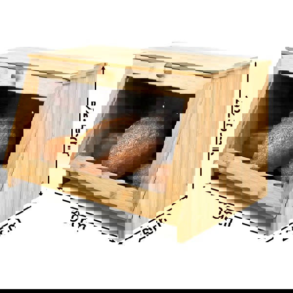 Maison des Cadeaux Bamboo Bread Bin with Acrylic Window