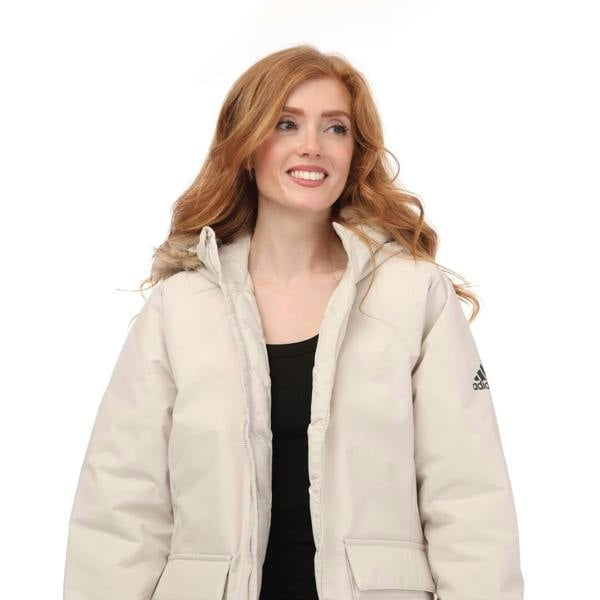 Adidas Womens/Ladies Utilitas Hooded Parka - Beige - 