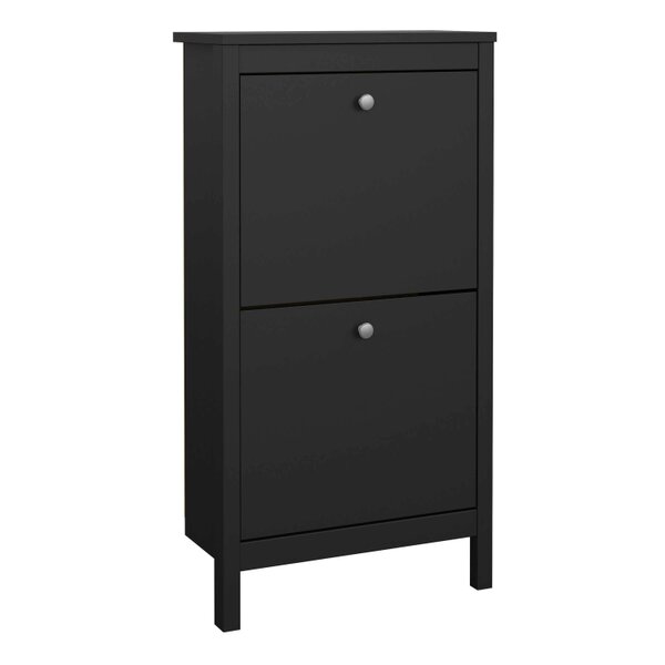 Wyld Haus Gossmere Matt Black Shoe Cabinet 2 Doors