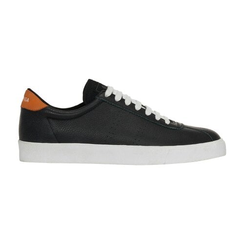 Superga Unisex Adult 2843 Club S Leather Trainers - Black/Orange - 9 UK - Black/Orange - 100% Mixed