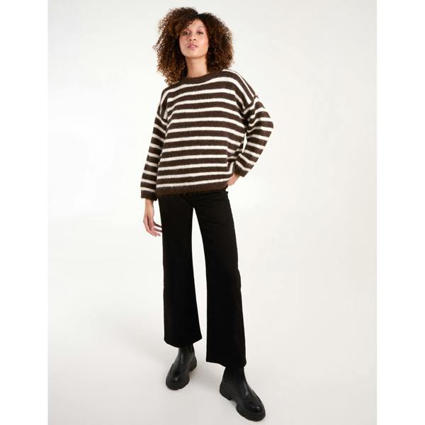 Blue Vanilla Soft Knit Round Neck Stripe Jumper