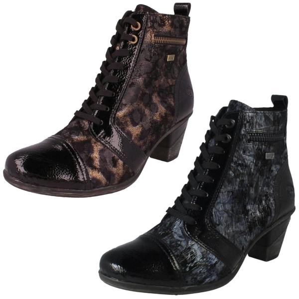 Remonte Ladies Remonte Metallic Print Heeled Boots D8797