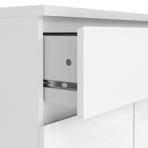 Wyld Haus Budapest White Wooden Tall Sideboard 1 Drawer 2 Doors