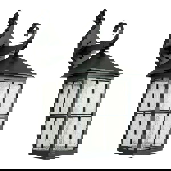 Classic Matte Black Die-Cast Aluminium Metal Exterior Lantern Wall Light Fitting Image 2