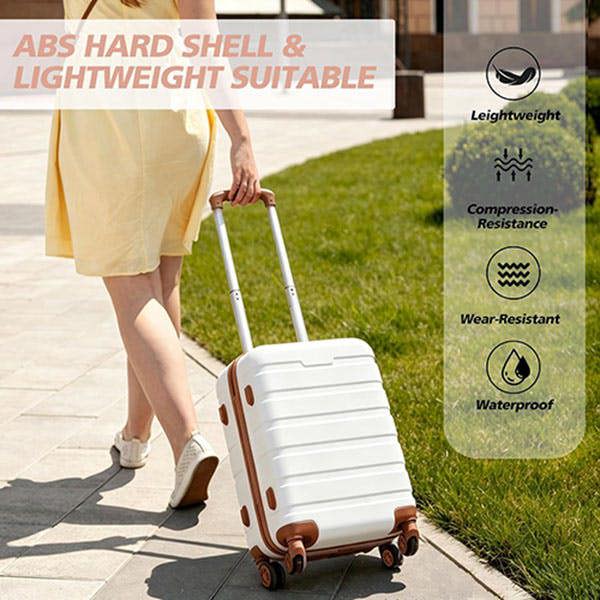 Leaper 20" ABS Carry-On Luggage with Removable Wheels & TSA Lock