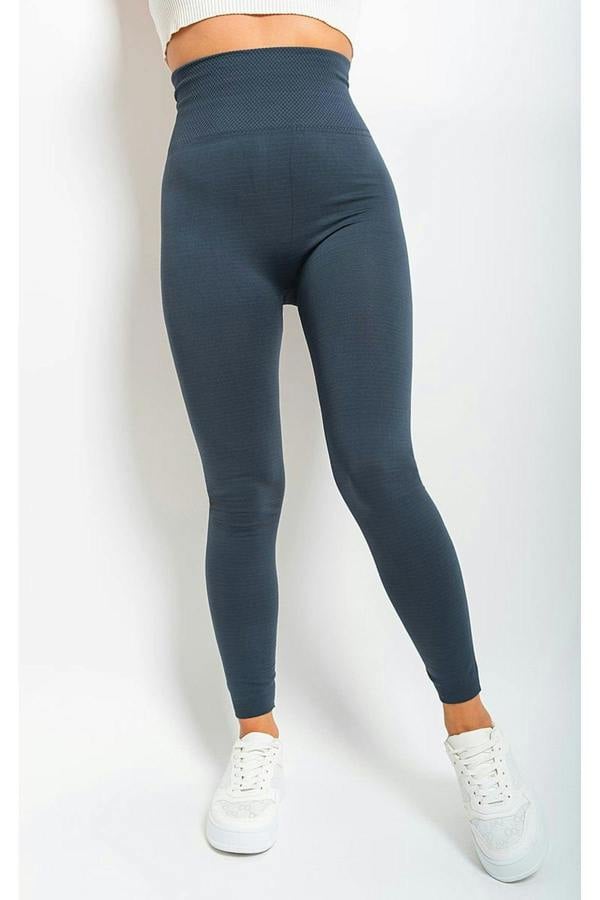 Elaine High Waist Tummy Compression Slimming Leggings - Grey